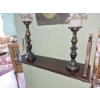 Image 4 : PICKUP IN NORTHFIELD - Wood Wall Rack With Pair Of Candlesticks  Rack Is 30 x 19