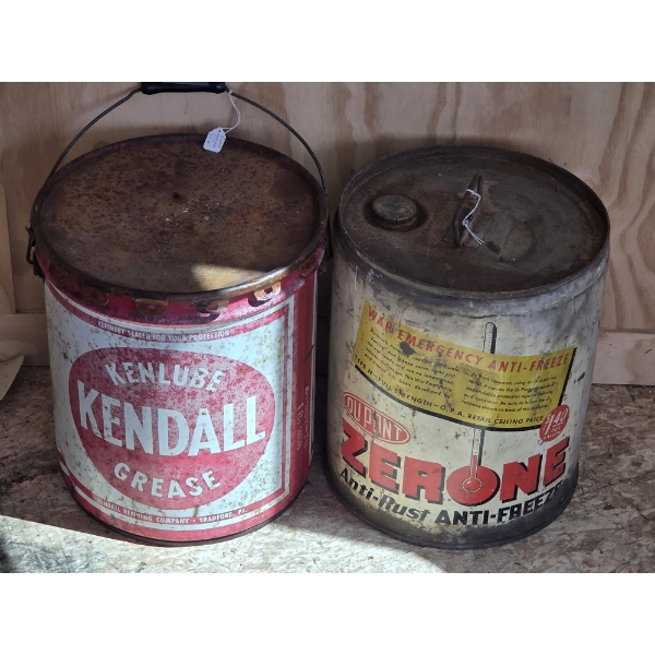 Vintage Collectable 5 Gallon Dupont & Kendall Cans 