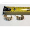 Image 3 : Gold-Tone Sterling Silver Stud/Hoop Earrings TW: 2.0g