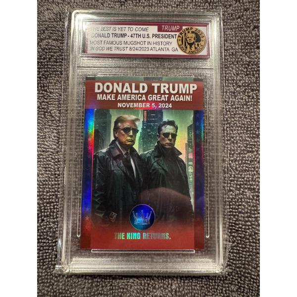 Donald Trump Elon Musk 2024 Campaign Presidential Collector Card 
