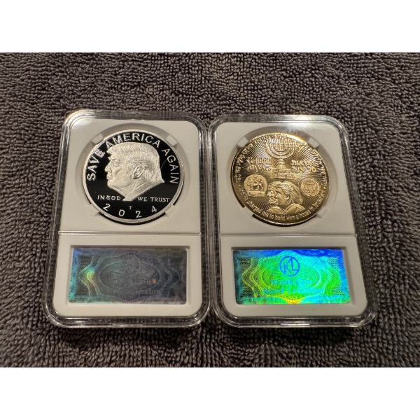 2 - Limited Edition 2024 Donald Trump Presidential Campaign Proof Like Coins