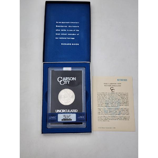 Uncirculated 1882 Carson City Morgan Silver Dollar - GSA Hoard Graded by NGC MS 64