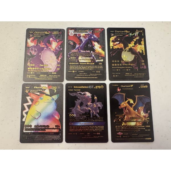 6 - 1995 - 1999 Pokemon Black Gold Foil Special Edition Trading Cards - All Mint Condition