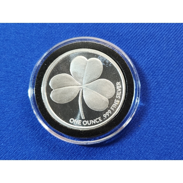 Ireland Forever "Eire Go Brach" Shamrock 1 oz .999 Fine Silver Round in Capsule 