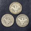 Image 2 : 3 Pcs - Barber (Liberty Head) 90% Silver Half Dollars - 1915 P / D / S  See Pics