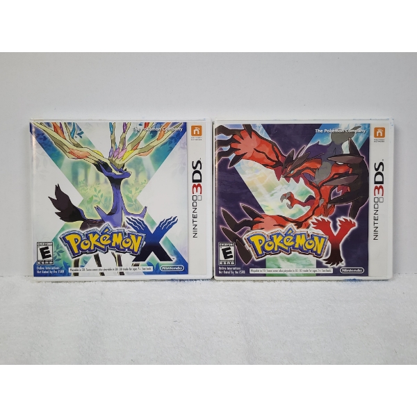Two EMPTY Pokemon Nintendo 3DS Original Video Game Cases ~ Pokemon X & Y ~ NO GAME CARTRIDGE PRESENT