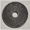 Image 1 : 
VERY RARE*** WWII GERMAN MILITARY HOLE COIN:  10 Reichpfennig ZINC WARTIME MILITARY MONEY