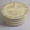 Image 1 : Stack of (12) Vintage 11-inch Grill Plates in the Bucks County Pattern produced by Royal China
