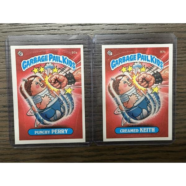 1986 Topps Garbage Pail Kids - Punchy Perry & Creamed Keith - 97a & 97b - Mint Condition