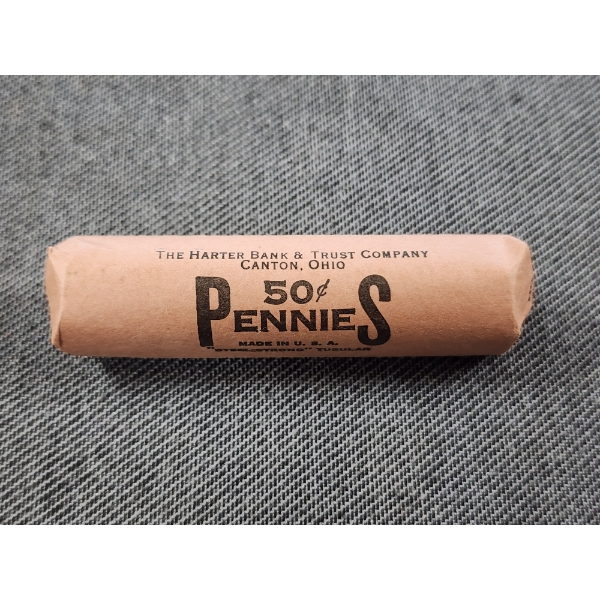 Unsearched, Uncounted & Unverified Fifty Cent Roll of 1943 United States Steel Wheat Pennies