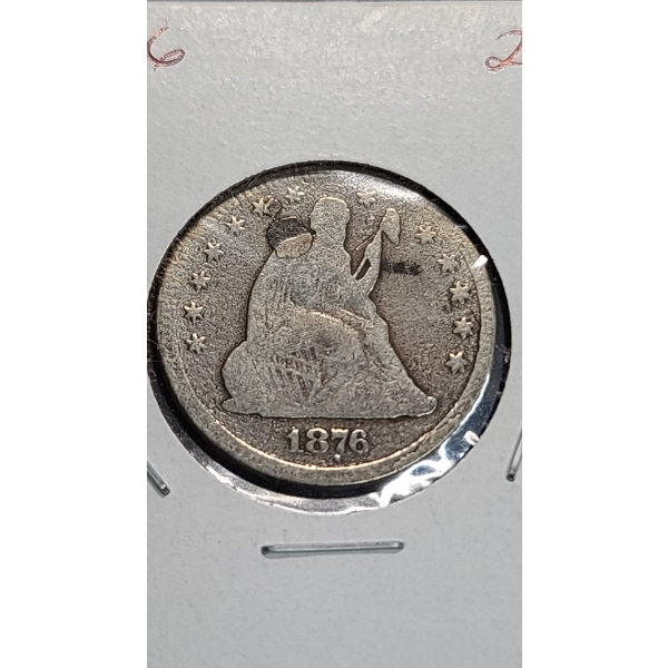 90% Silver 1876 Liberty Seated US Quarter