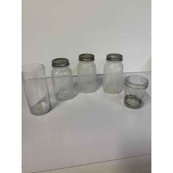 4 Mason Jars - 1 Vase - Atlas - Ball