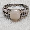 Image 1 : MAGNIFICENT!!! 925 Sterling Silver Cushion Cut Pink Opal Center Ring With Fire Opals - Size 9 (4.7g)