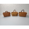 Image 1 : (3) 7inx5in Longaberger Hanging Baskets with Leather Handle- Great Condition! 