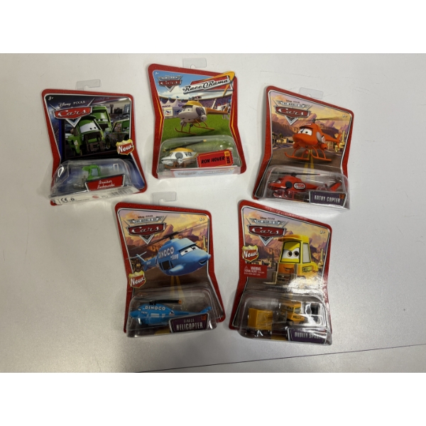 5 Cars movie Toy Cars - Dudley Spare - Ron Hover - Bruiser Bukowski 