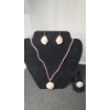 Image 1 : Sterling Silver Necklace, Earrings & Ring Set - Ring Size: 9 - Total Weight: 38.8g