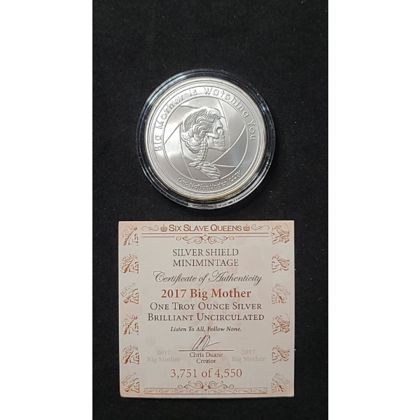2017 "Big Mother" Slave Queen Series 1 Troy Oz .999 Silver Brilliant Uncirculated Coin - 3,751/4,550