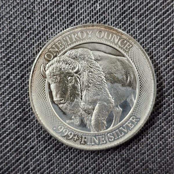 One Troy Ounce .999 Fine Silver Mint ID NFC Chip Buffalo Round