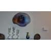 Image 1 : Modern Large 27 x 22 Free Form Blown Glass Bowl - Mounted In Special Wall Holder Included