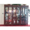 Image 1 : Finest Quality Superb High End Beveled Glass & Mahogany 3 Section Mirrored Display / Curio Cabinet