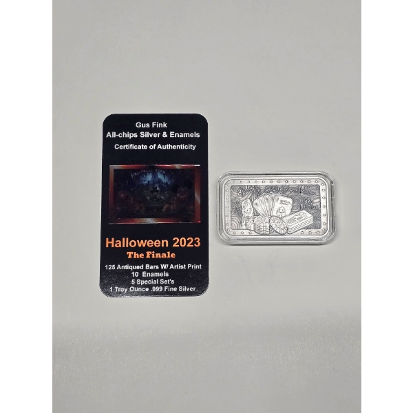 2023 All-chips Gus Fink Halloween 1 oz .999 Fine Silver Bar