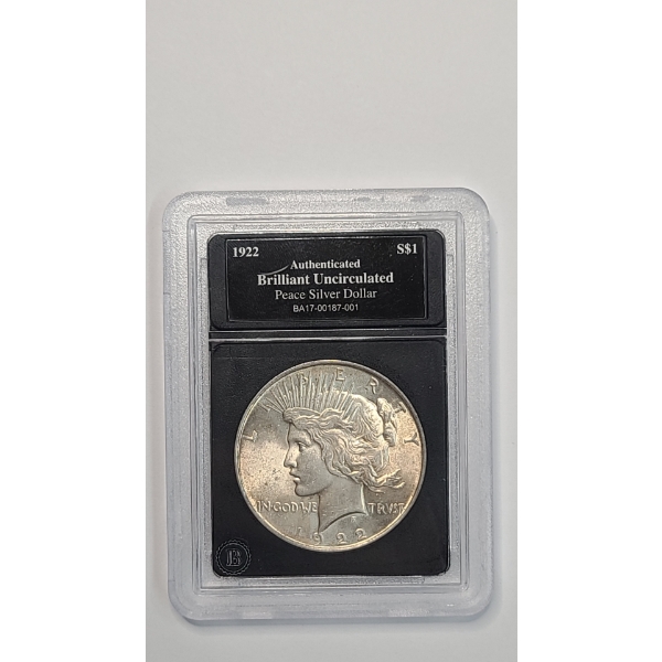 United States 1922 Brilliant Uncirculated 90% Silver Peace Dollar