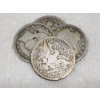 Image 1 : Four Assorted United States 90% Silver Barber Quarters ~ $1.00 Face Value!
