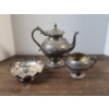 Image 1 : Silverplate Teapot, Creamer and Bowl - 1490.5g TW