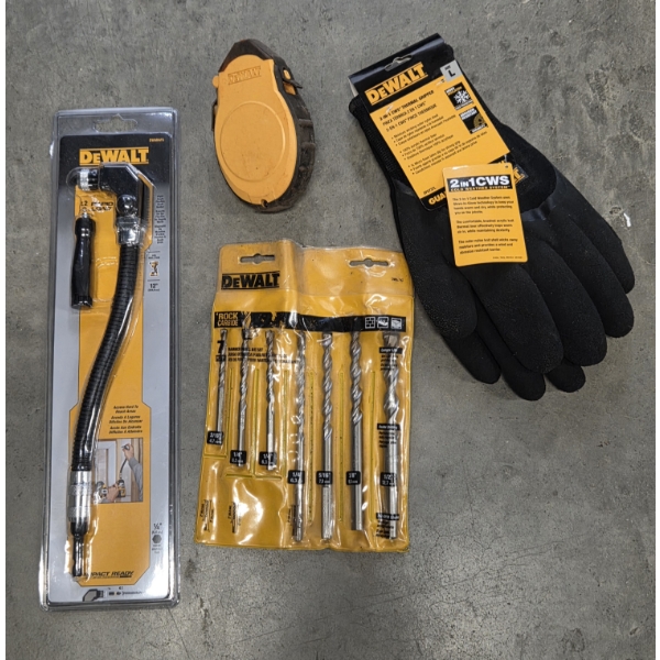 All New DeWalt Gloves, Right Angle Flex Shaft, & Bits