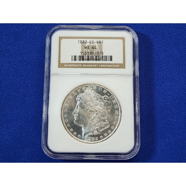 1882 CARSON CITY 90% Silver Morgan Dollar - Graded by NGC MS 64
