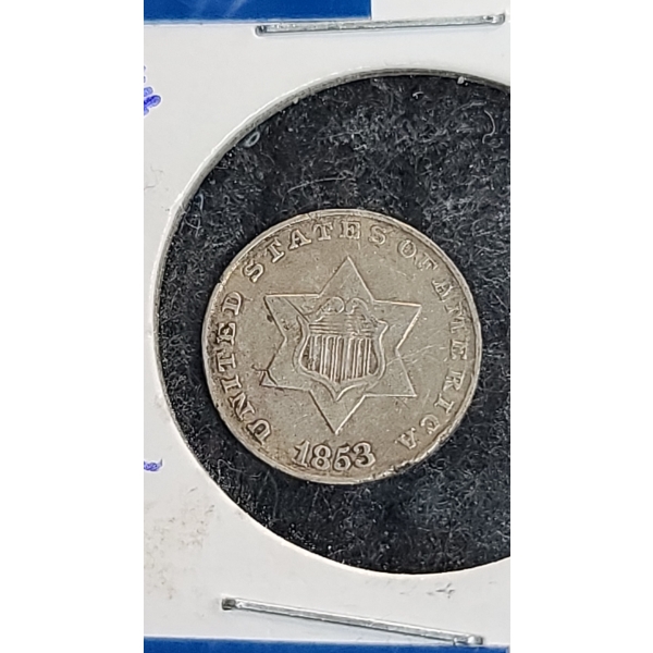 1853 US 3 Cent Coin