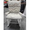 Image 1 : Wooden White Rocking Chair with Seat Cushion