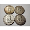 Image 2 : Four Benjamin Franklin 90% Silver United States Half Dollars ~ $2.00 Face Value
