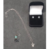 Image 1 : Sterling Silver Necklace & Earrings - Total Weight: 5.8g