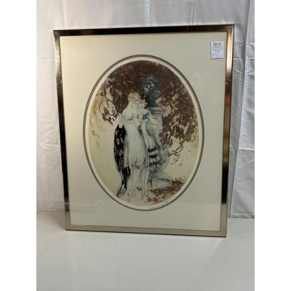Louis Icart Signed Print "Secrets" Framed- 29x23.5' 