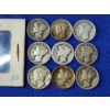 Image 3 : 90% Silver U.S. Dimes: (9) Assorted Years Mercury & (1) 1913 Barber Dime - FV: $1.00