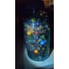 Image 4 : Vintage 64 Oz Ball Mason Jar Full Of Marbles With Some Uranium