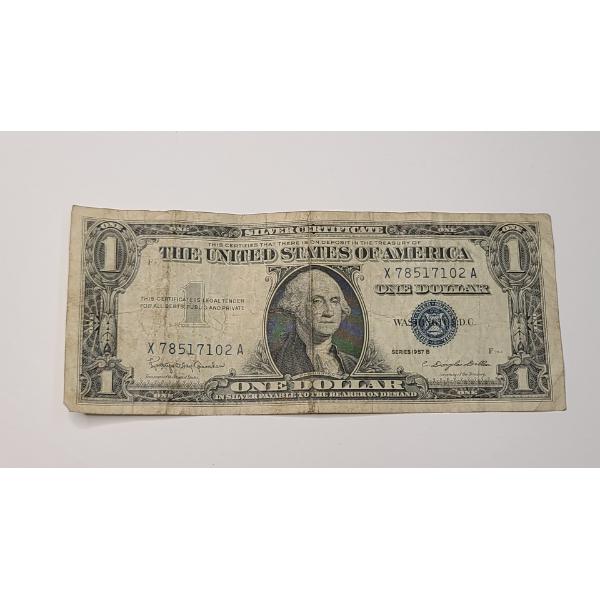 United States Series 1957 B $1 Silver Certificate With Granahan And Dillon Signatures 