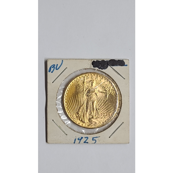 U.S 1925-P Saint-Gaudens $20 Double Eagle 90% Gold Coin - AGW: 0.9675 ~ Nearly 1 Oz Of Gold!