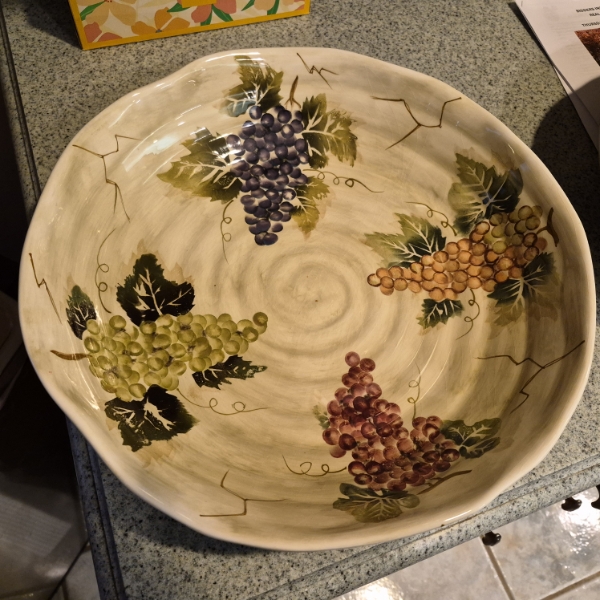 3 Pcs Cabernet Porcelain - 2 Large pasta Bowls 19" & 1 Small Pc Included See Pics