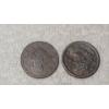 Image 1 : US Braided Hair Large Cent With Unknown Year & 1838 Coronet Head Large Cent 