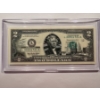 Image 1 : 2003 United States Jefferson CONNECTICUT $2.00 Bill In Hard Case Holder - Mint Condition - RARE