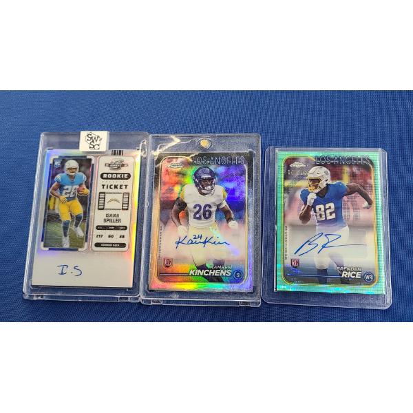 (3) Assorted Topps/Panini Autographed Football Rookie Cards Including Brenden Rice
