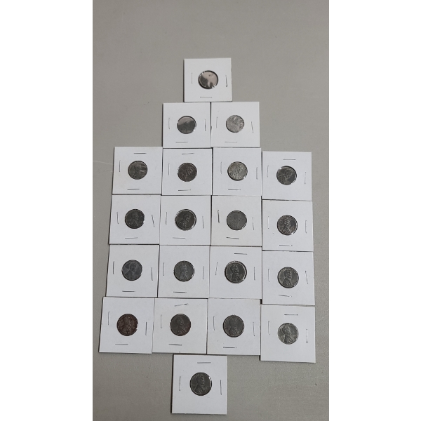 (20) 1943 Lincoln Steel Cents - Face Value: $0.20