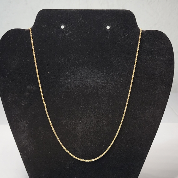 14k Yellow Gold Twist Chain Necklace, No Clasp - TW: 3.8g
