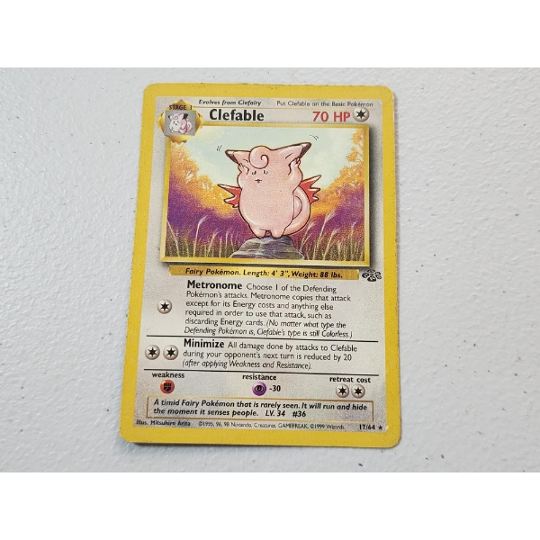 Vintage Pokemon Trading Card: Clefable 17/64