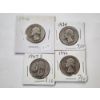 Image 1 : Four 90% Silver U.S. Washington Quarters 1946, 1934, 1947-S, 1946 FV: $1.00