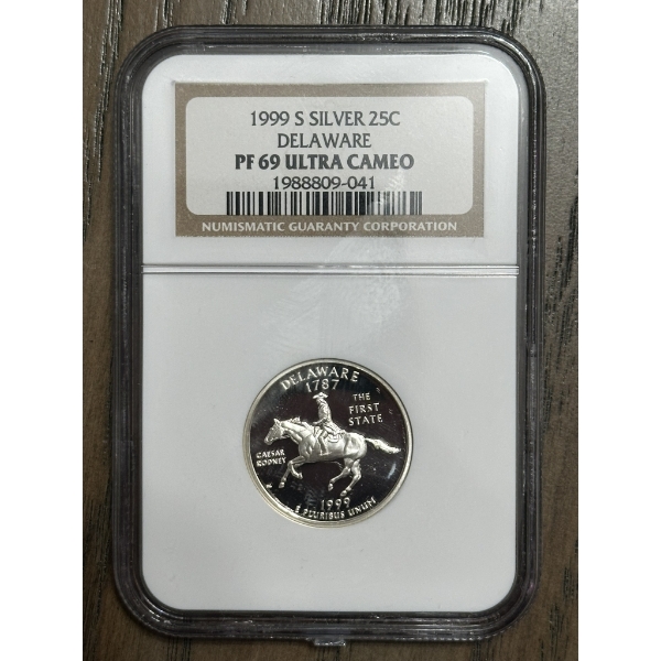 NGC PF69 Ultra Cameo 1999-S Silver State Quarter - Delaware
