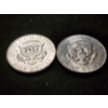 Image 4 : Two Brilliant 1964 Kennedy 90% Silver Half Dollars - $1.00 Face Value