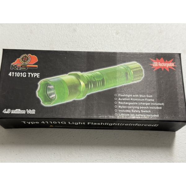 4.9 Million VOLT Rechargeable 7" Green Flashlight Taser - Brand New In The Box